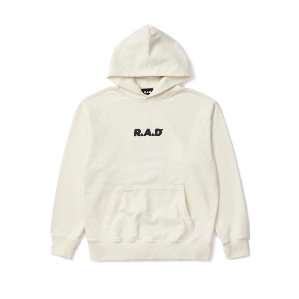 Off-white hooded sweatshirt.