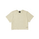 Beige short-sleeved t-shirt.