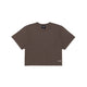 Brown short-sleeved t-shirt.