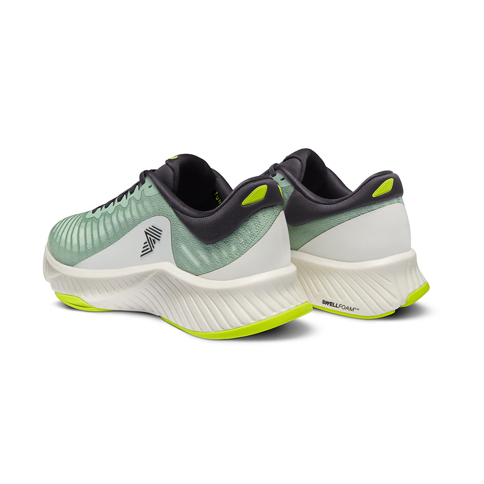Mint green and white running shoes from the R.A.D R-1 Dragonfly Glow collection